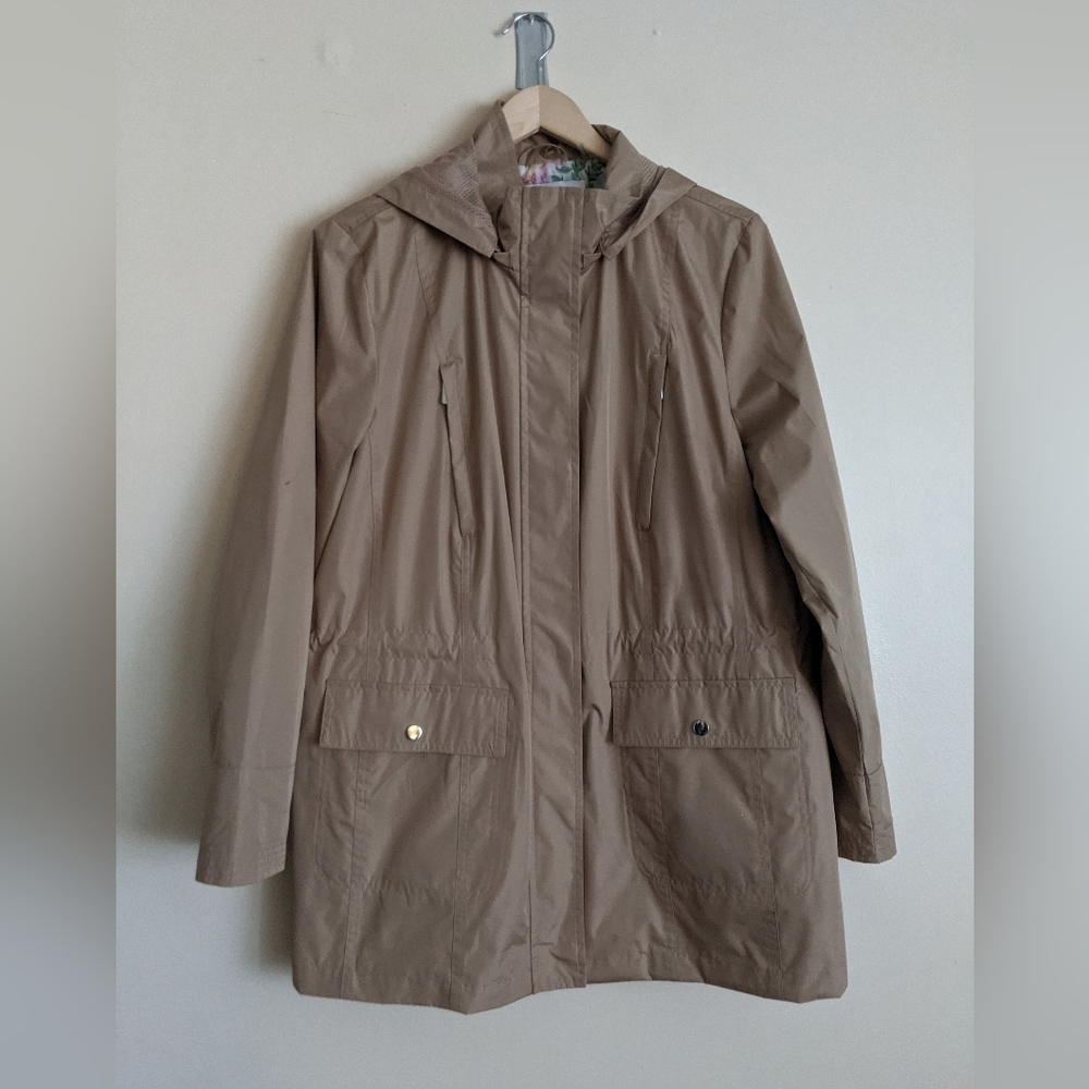 Fleet Street Tan Hooded Jacket – Size Large | Excellent Condition